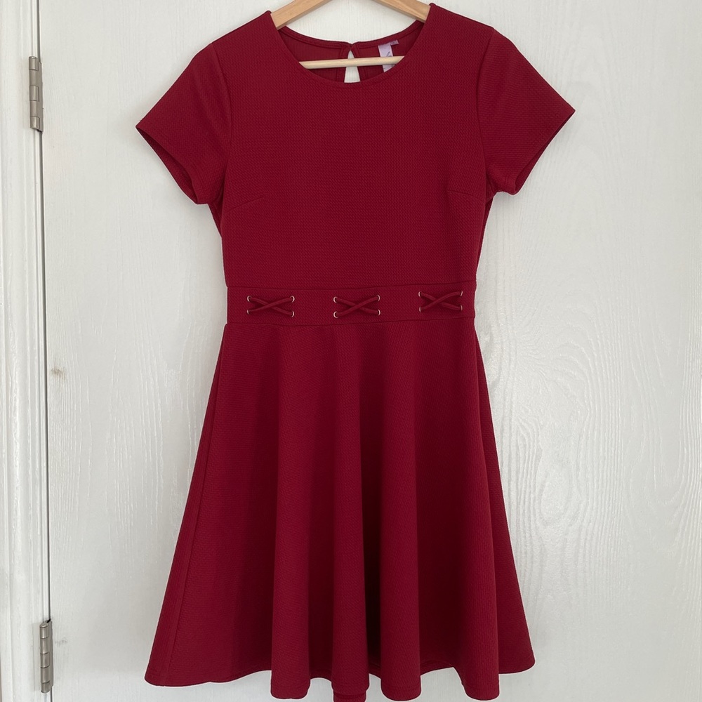 Francesca’s collection fit & flare brick red dress size small